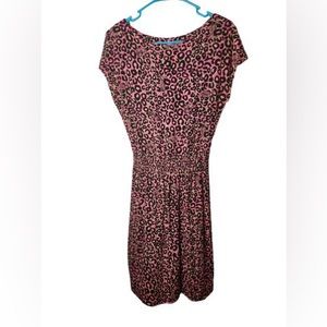 Lilly Pulitzer Sadie Brown Pink Tan Leopard Print Knit Dress